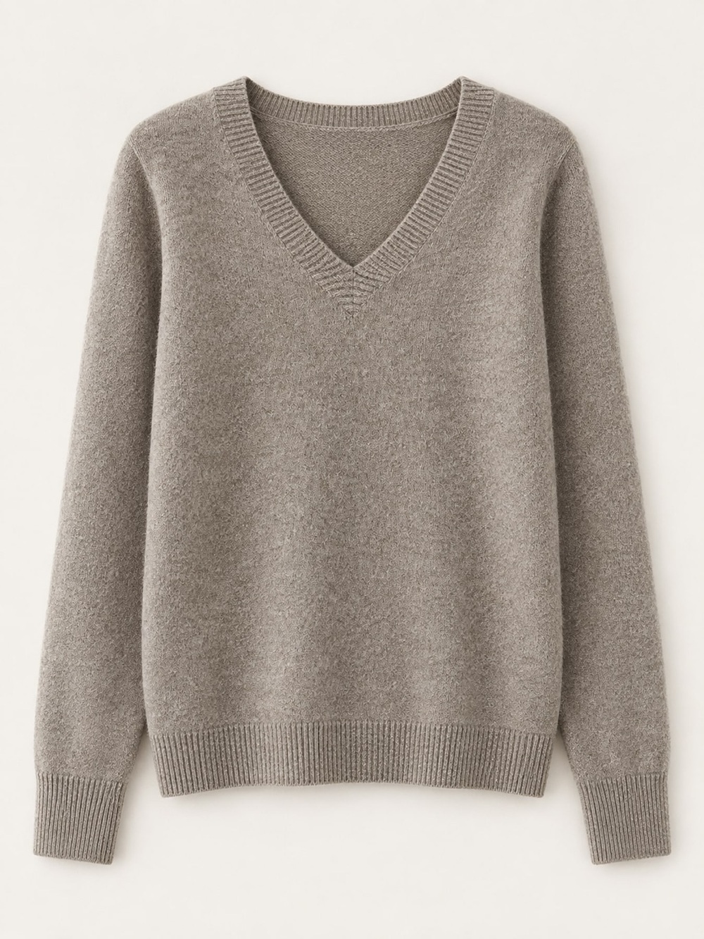 V-Neck Solid Color Sweater - Picture 2 of 16